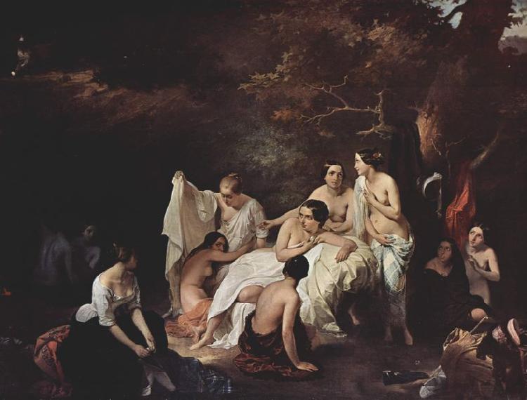Francesco Hayez Bath of the Nymphs oil painting image